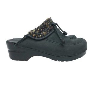 DANSKO Black Leather Clog Womens 5.5/36 Mule Slip On